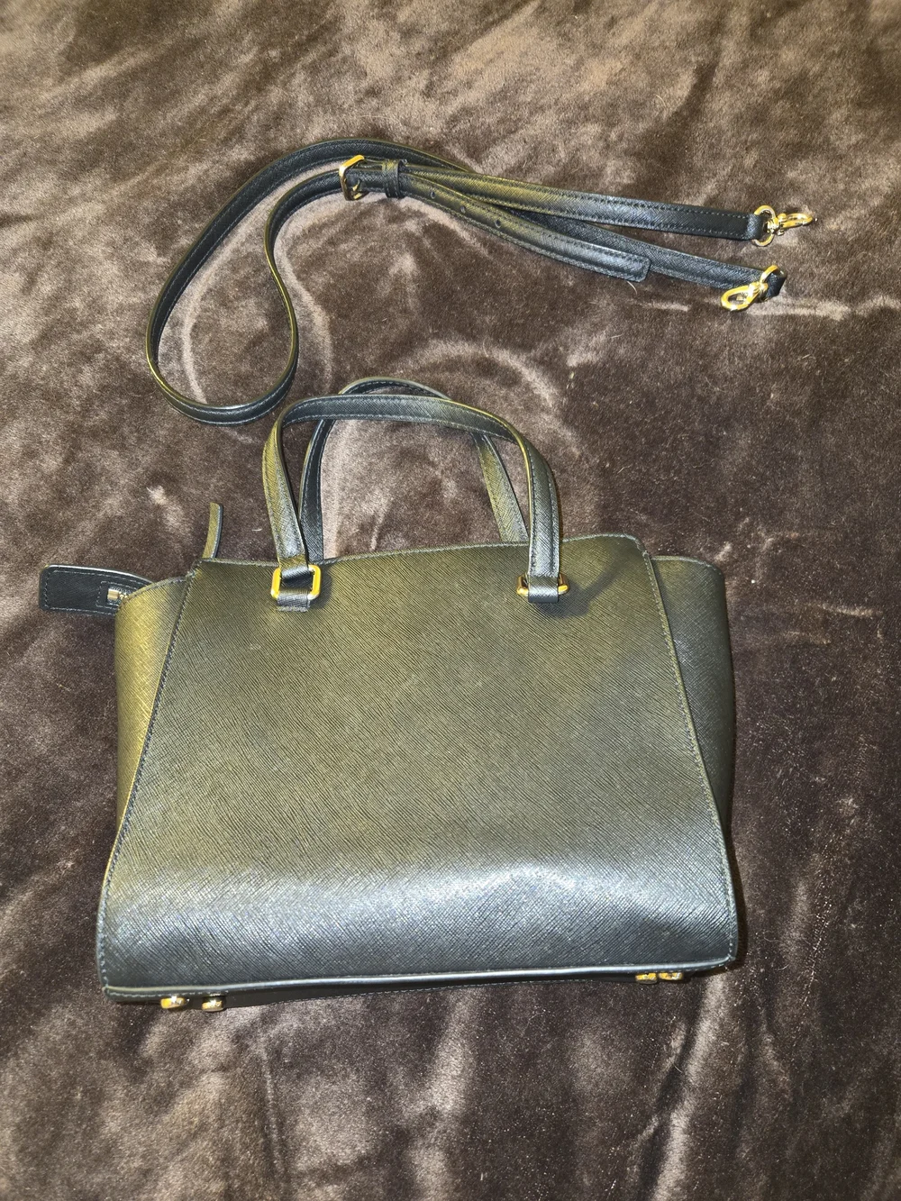 Kate Spade Black Leather Satchel with Removable Strap